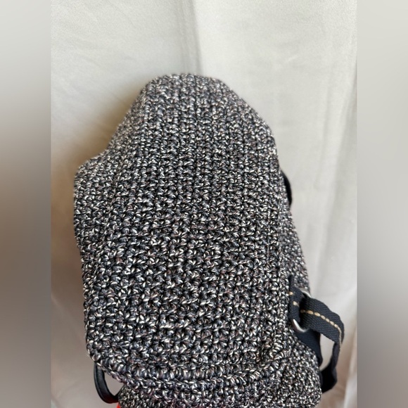 The Sak Avalon Black Gray Crochet Knit Convertible Backpack main image 2